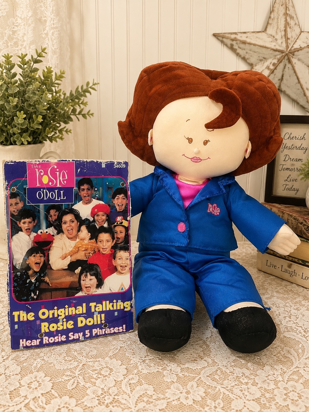 Vintage 1997 Tyco The Original Talking Rosie O’Donnell Doll 18” Plush Voice Toy